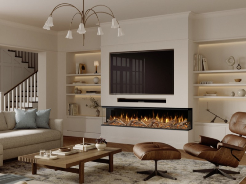 Media wall fireplace installed by Wakefords